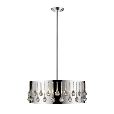 Z-Lite Oberon 6 Light Pendant, Chrome+ Crystal 453-24CH